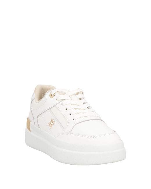 Tommy Hilfiger White Sneakers Leather, Textile Fibers