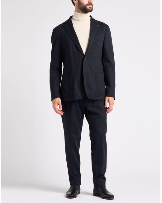Tagliatore Blue Midnight Suit Wool, Polyester, Polyamide, Elastane for men