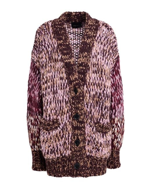 Roberto Collina Red Burgundy Cardigan Baby Alpaca Wool, Nylon, Wool