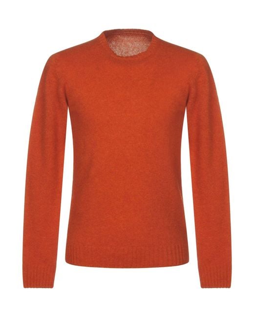 Zanone Orange Rust Sweater Virgin Wool for men