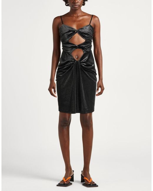 ViCOLO Black Charcoal Mini Dress Polyester, Elastane