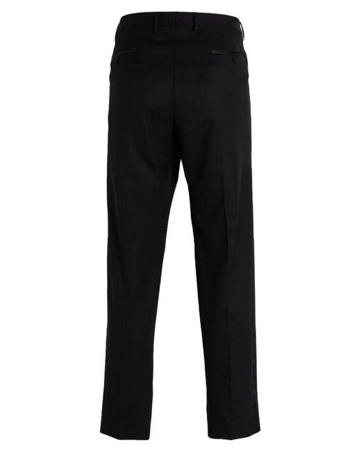 Dolce & Gabbana Black Pants Wool, Silk, Elastane, Polyester for men