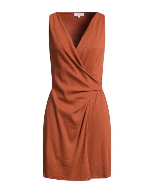 Michael Stars Brown Mini Dress Cotton, Modal, Elastane