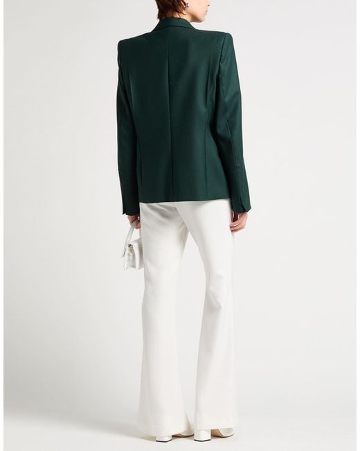 Victoria Beckham Green Blazer Polyester, Virgin Wool, Elastane