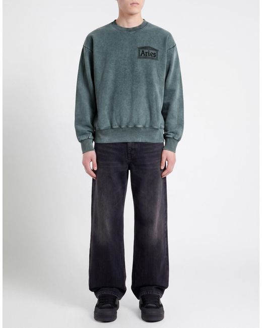 Aries Blue Sweatshirt Cotton for men