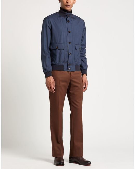Moorer Blue Jacket Virgin Wool, Silk for men