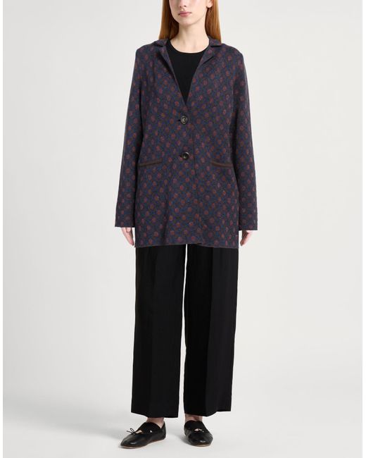 Maliparmi Blue Blazer Viscose, Polyester, Metallic Polyester
