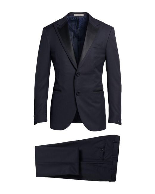 Corneliani Blue Midnight Suit Virgin Wool for men