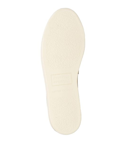 Brunello Cucinelli White Suede Loafers for men