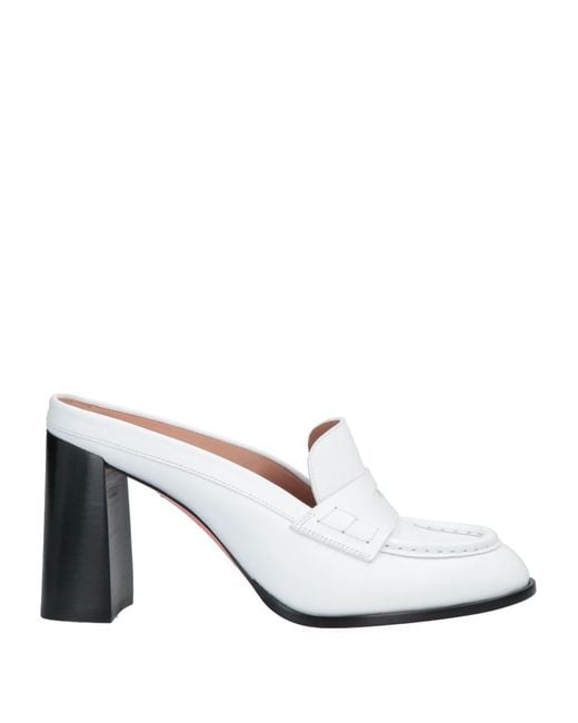 Santoni White Mules & Clogs