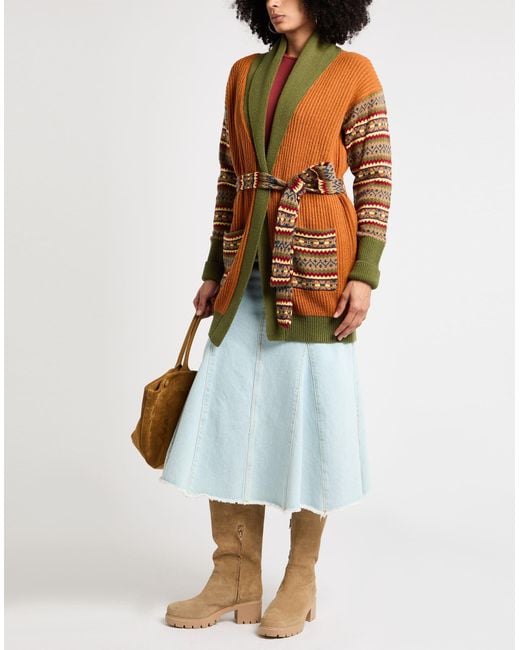 MAX&Co. Orange Pony Ride Cardigan Acrylic, Wool, Polyester