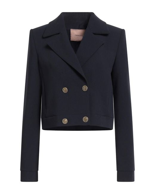 Twinset Blue Midnight Blazer Polyester, Viscose, Elastane