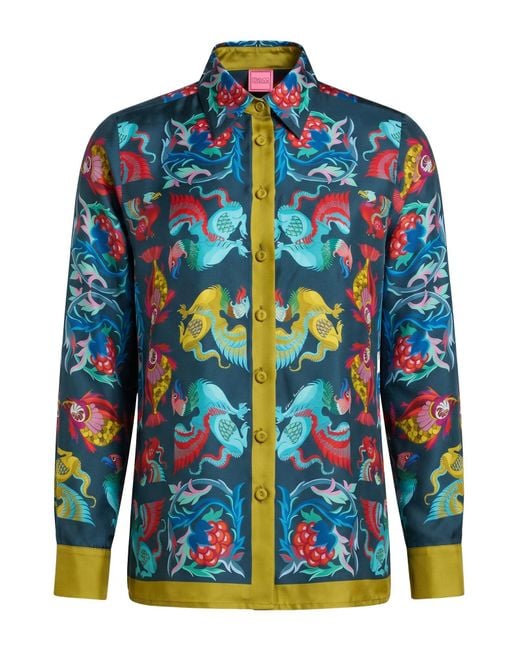 Franco Ferrari Blue Shirt Silk