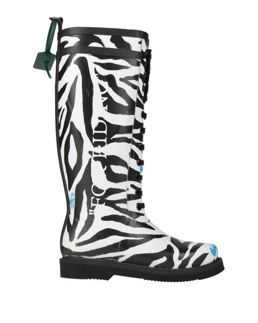 Off-White c/o Virgil Abloh Black Zebra Print Rain Boots