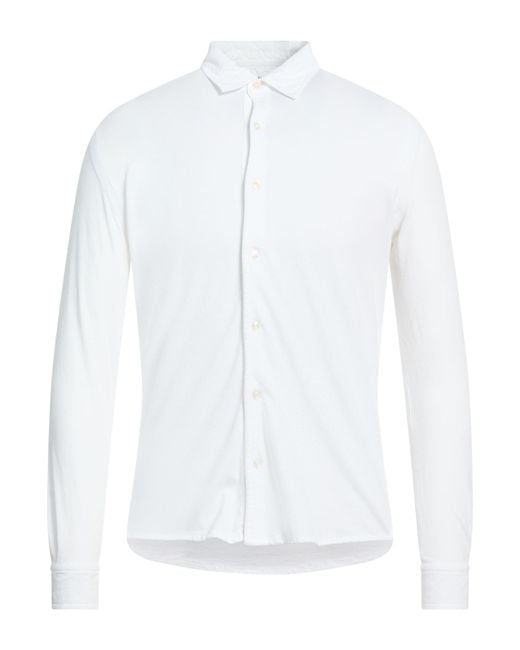 Original Vintage Style White Shirt Cotton, Elastane for men