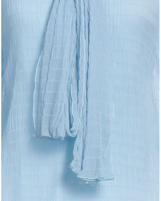 Blumarine Blue Top Silk, Elastane, Acetate