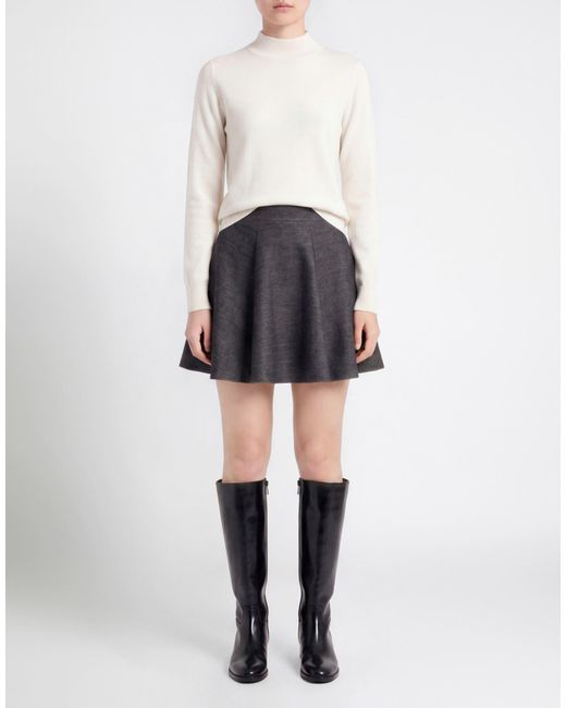MAX&Co. Gray Charcoal Mini Skirt Cotton, Elastane