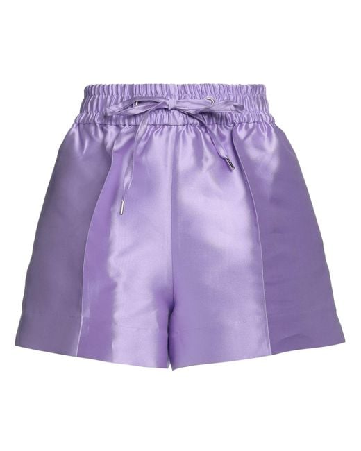 Sandro Purple Shorts & Bermuda Shorts Polyester, Silk