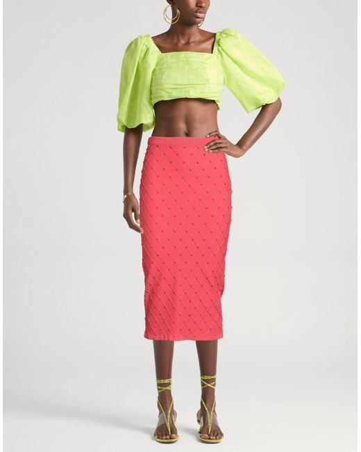 Elisabetta Franchi Red Midi-Rock