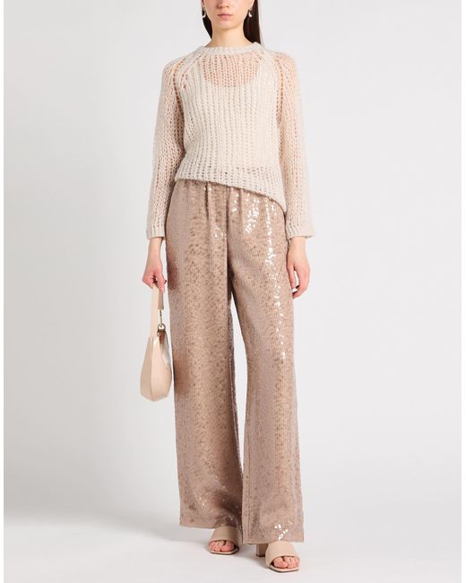 Peserico White Cream Sweater Viscose, Polyester, Alpaca Wool, Polyamide, Virgin Wool