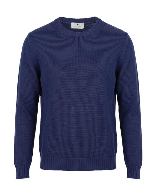 Etro Blue Sweater Cotton, Polyamide, Elastane for men