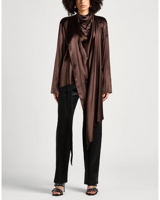 Magda Butrym Brown Dark Top Silk