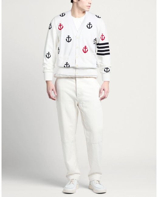Thom Browne White Cardigan for men