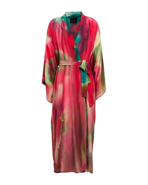 Roberto Collina Red Fuchsia Overcoat & Trench Coat Polyester