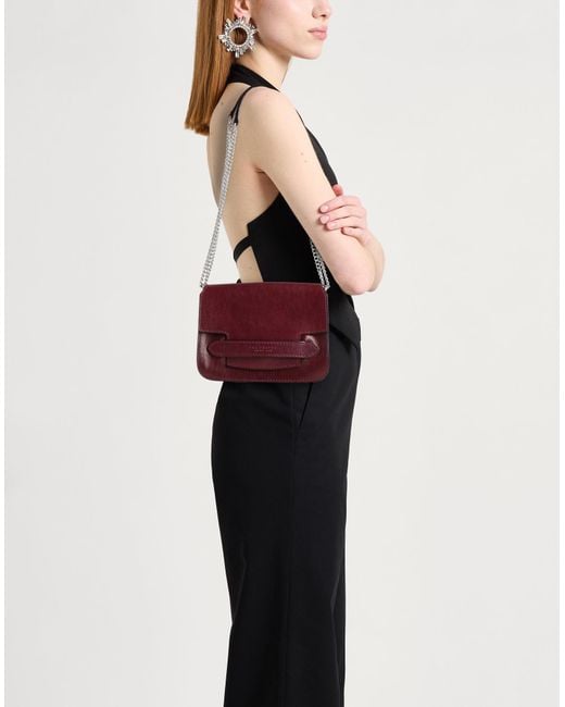 The Bridge Red Burgundy Shoulder Bag Leather