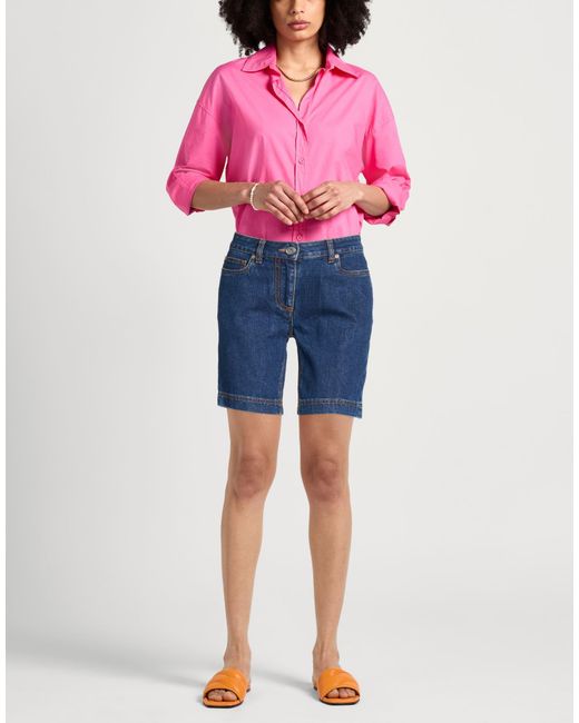Etro Blue Denim Shorts Cotton, Elastane, Polyester