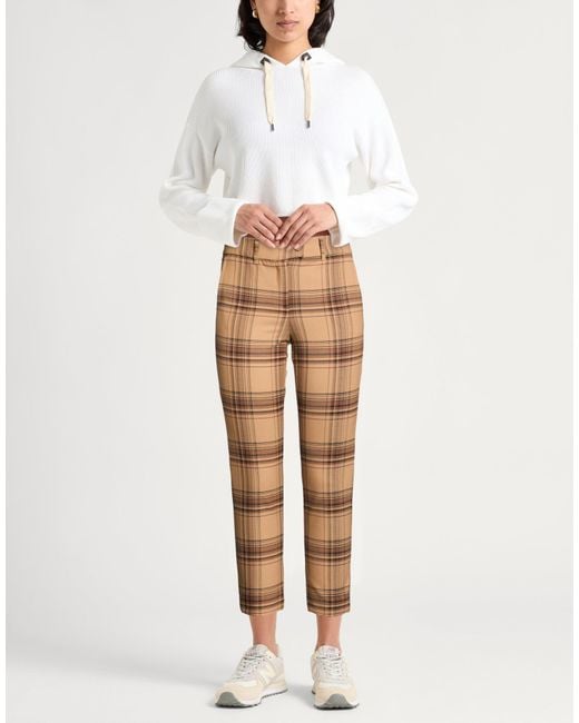 Marella Natural Camel Pants Polyester, Virgin Wool, Elastane