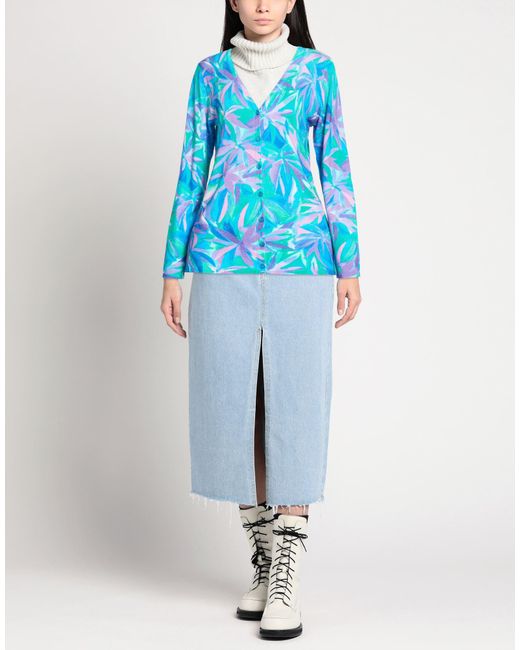 BLUE IV by ISABELLE VAN DEN ABEELE Blue Azure Cardigan Viscose, Polyamide