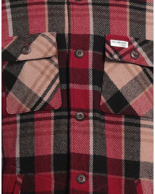 Fay Red Jacket Wool, Polyamide for men