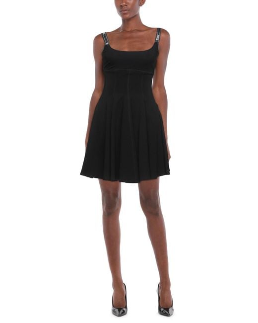 Versace Jeans Couture Black Mini Dress Viscose, Polyamide, Elastane