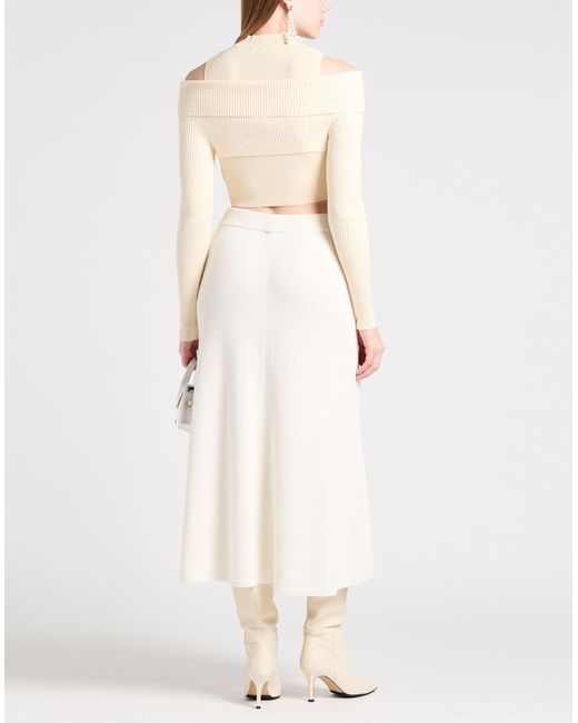 Elisabetta Franchi Natural Cream Top Viscose, Polyester