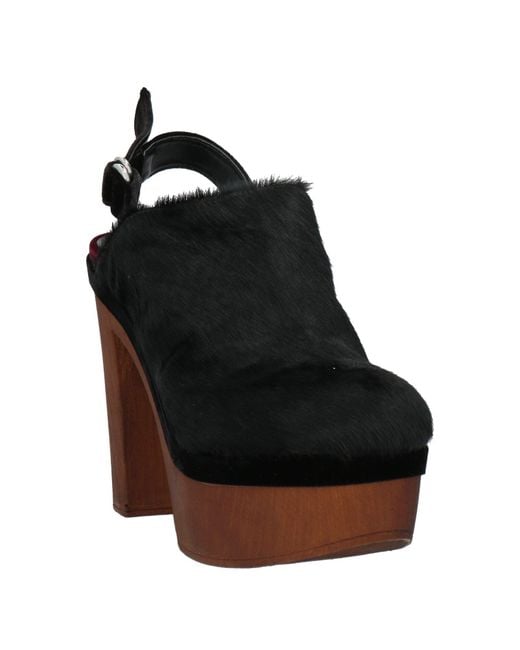 Tipe E Tacchi Black Mules & Clogs Leather