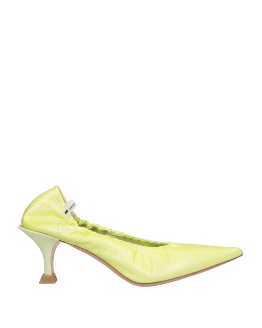 Premiata Yellow Pumps Leather, Textile Fibers