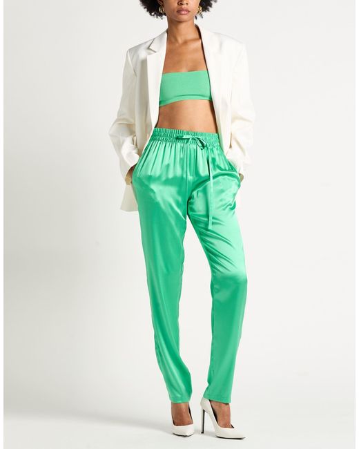 Dolce & Gabbana Green Pants Silk, Elastane