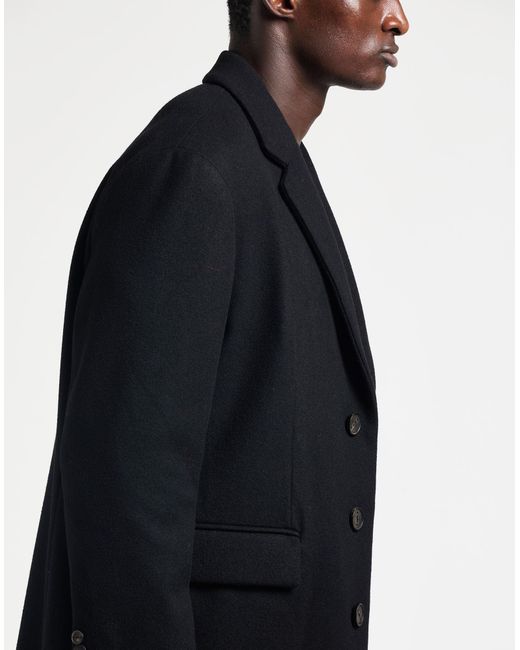 Hevò Black Coat Virgin Wool, Polyamide for men