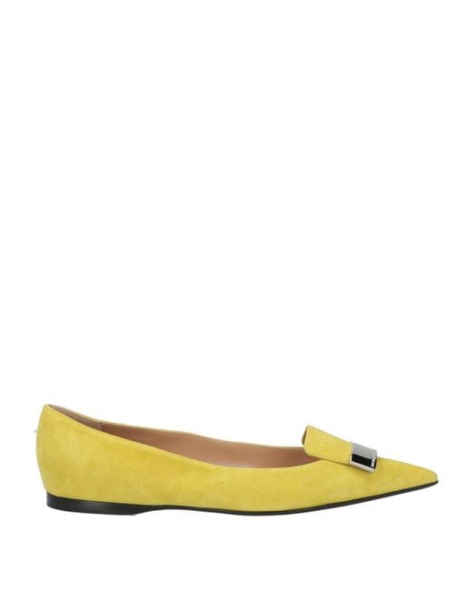 Sergio Rossi Yellow Ballet Flats