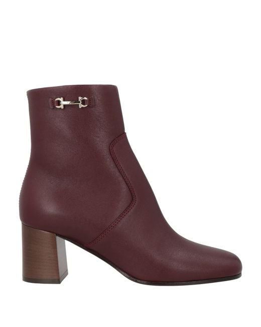 Ferragamo Purple Ankle Boots Calfskin