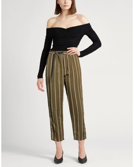 White Sand Green Military Pants Viscose, Polyester, Cotton