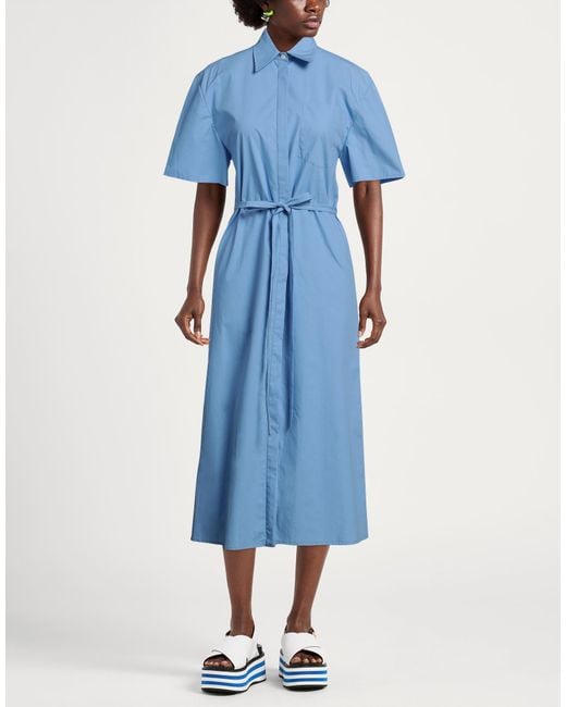 Department 5 Blue Azure Midi Dress Cotton