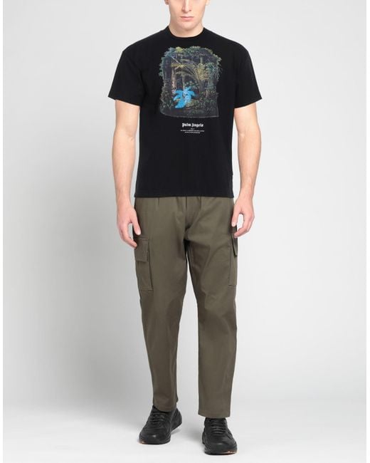 Palm Angels Black T-Shirt Cotton, Polyester for men