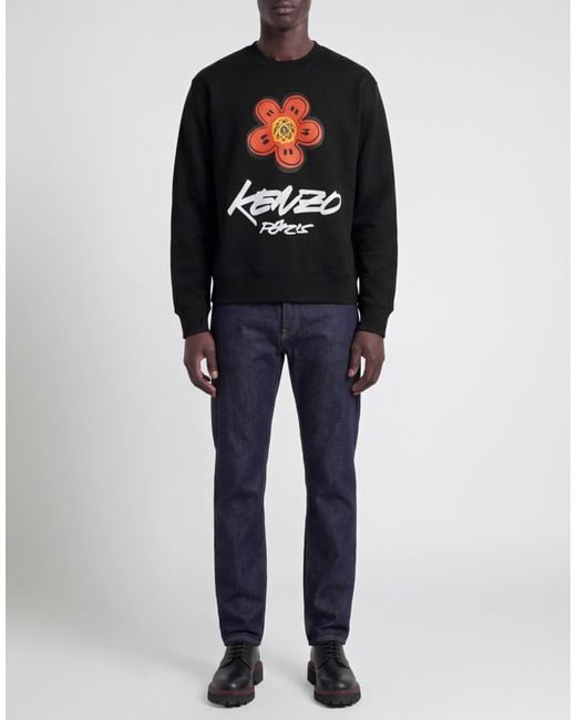 KENZO Black Sweatshirt Cotton, Elastane for men