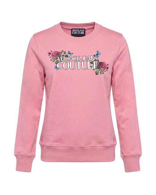 Versace Jeans Couture Pink Sweatshirt Cotton, Elastane
