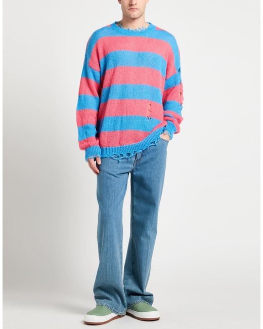 Members of The Rage Blue Sweater Superkid Mohair, Polyamide, Merino Wool for men