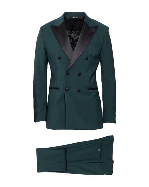 Reveres 1949 Blue Dark Suit Virgin Wool, Mohair Wool, Elastane for men