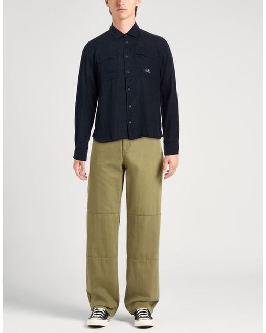 C P Company Blue Midnight Shirt Linen for men