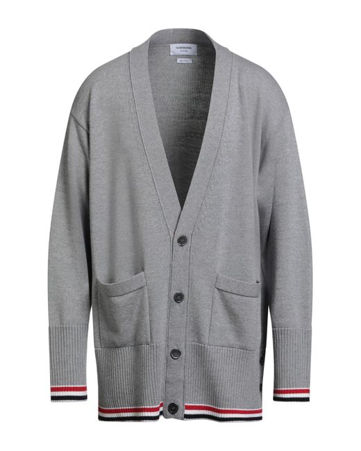Thom Browne Gray Cardigan Virgin Wool for men